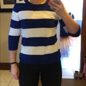 J. Crew Factory navy and white Teddie sweater